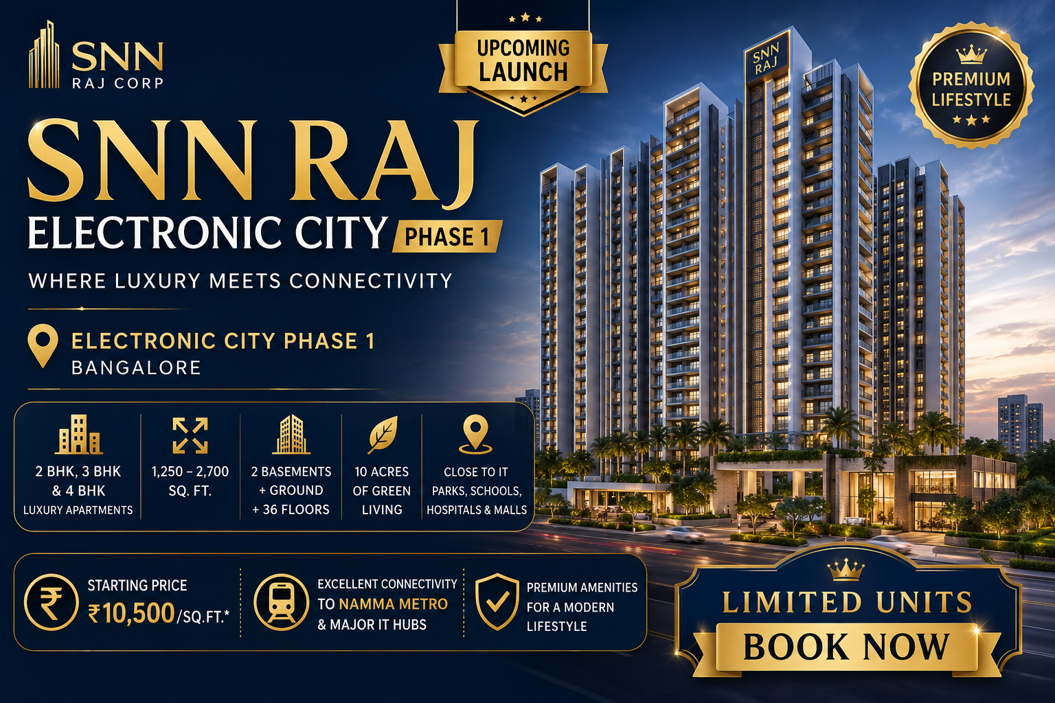 SNN Raj Electronic City Phase 1 - Luxury Apartments Bangalore