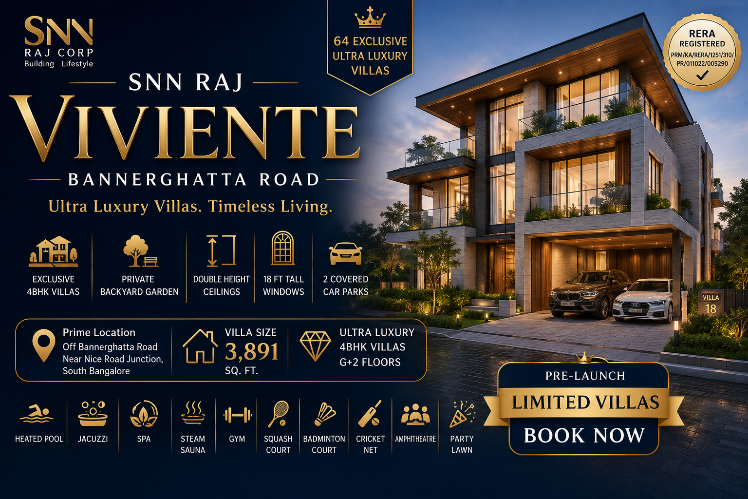 SNN Raj Viviente Bannerghatta Road - Ultra Luxury Villas Bangalore